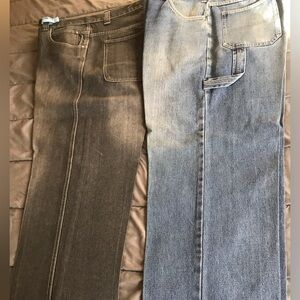 Men's Classic Denim Jeans - Blue and Black alterations with heavy starch